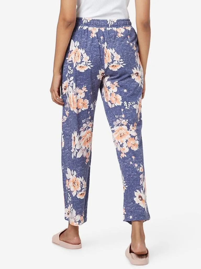 Wunderlove Blue Floral Design Pyjamas