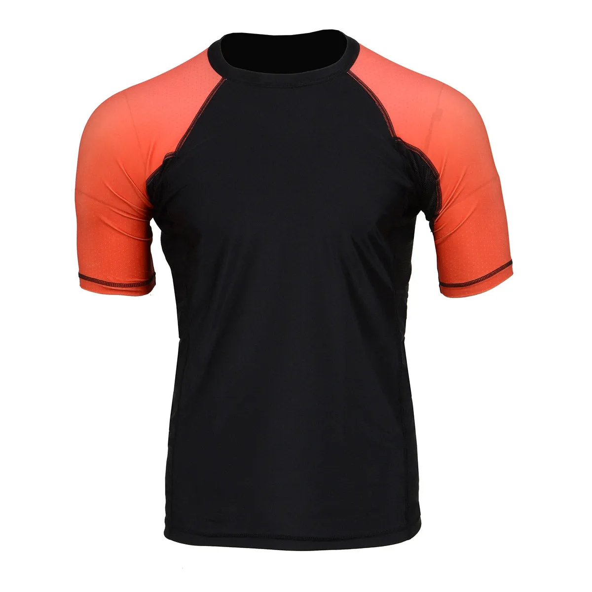 X-Fitness XFM7001 Men's Black and Red Short Sleeve Compression Rash